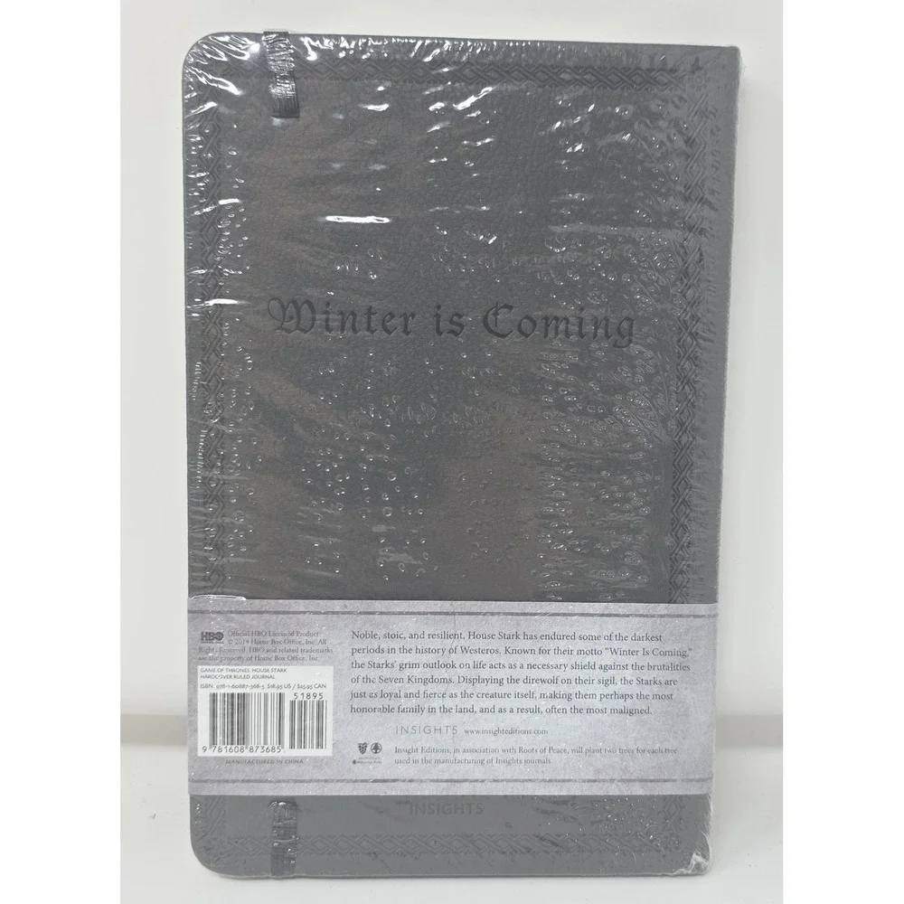 Game of Thrones House Stark Journal Black Sealed NWT Winter is Coming Dragon
